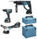 Makita dlx3093tj 18v lxt 3 delige set: dga513 haakse slijper + dhp484 (klop)boormachine + dhr202 boorhamer met 3 x 5.0ah accu's - dlx3093tj