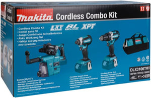 Makita dlx3106tw1 | lxt accu combiset 18v ddf484 + dtd153 + dhr242 in tas (3x 5.0ah accu + snellader) - dlx3106tw1