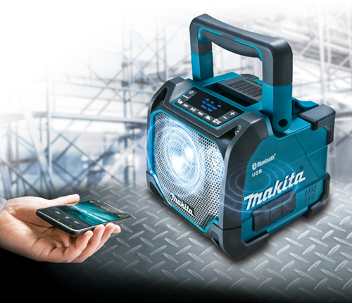 Makita dmr202 bluetooth speaker ip64 met usb poort - dmr202