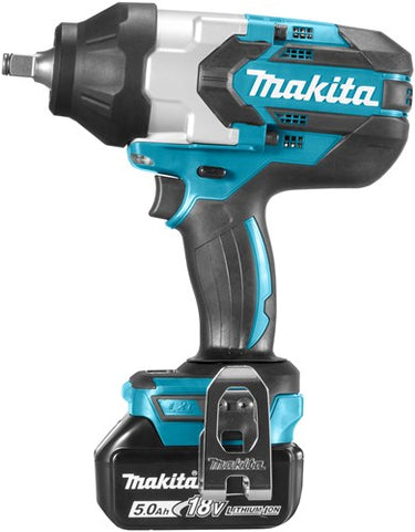Makita dtw1002rtj 18v slagmoersleutel 1000 nm 5,0ah accu (2 st), snellader, mbox