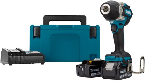 Laden Sie das Bild in Galerie -Viewer, Makita dtw700rtj 18 v slagmoersleutel 1 2 700nm met frictiering en gat voor borgpen | 5,0 ah accu (2 st), snellader, mbox
