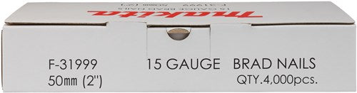 Load image into Gallery viewer, Makita accessoires f-31999 brads | 50mm 1,4x1,8mm | gegalvaniseerd | 4000 stuks - f-31999
