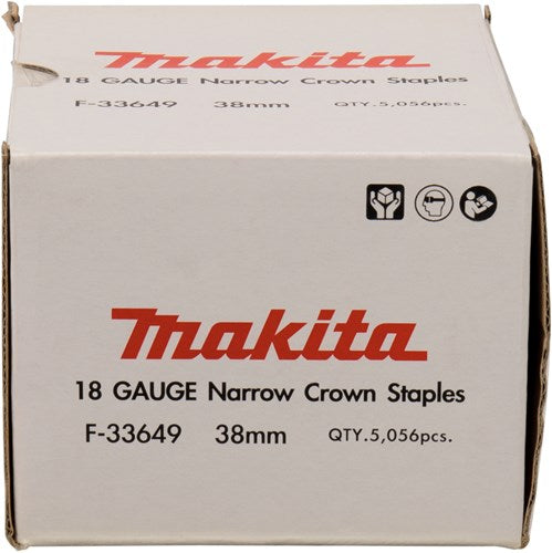 Makita accessoires niet 38mm 6,35x1,1x1,3mm - narrow crown, 18awg - f-33649