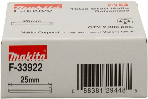 Load image into Gallery viewer, Makita accessoires brad lengte 25mm uitvoering gegalvaniseerd draaddikte 1,61mm - f-33922
