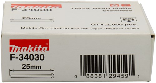 Load image into Gallery viewer, Makita accessoires brad rvs lengte 25mm uitvoering rvs a2 draaddikte 1,61mm - f-34030

