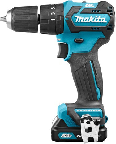 Makita hp332dsaj 10,8v klopboor- schroefmachine 2,0 ah accu (2 st), lader, mbox - hp332dsaj