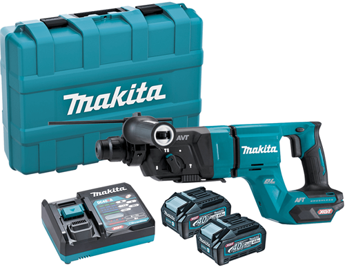 Chargez l'image dans la visionneuse de la galerie, Makita hr007gm201 accu combihamer | 40 v max | sds-plus | 2 x 4,0 ah accu + snellader | in kunststof koffer
