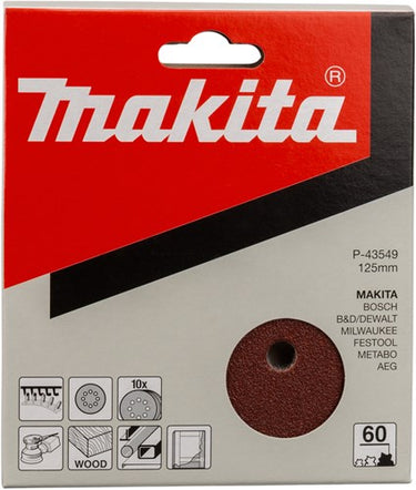 Makita accessoires makita p-43549 schuurschijf red v. 125mm. k60 ve=10