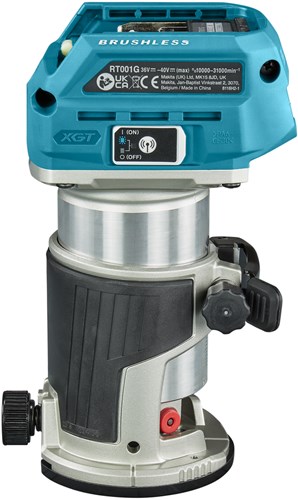 Makita rt001gz14 boven- en kantenfrees | 40 v max | zonder accu's en lader | in doos - rt001gz14