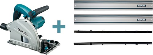 Load image into Gallery viewer, Makita sp6000j1x2 invalcirkelzaag | 2 geleiderails + koppelstukken | 1300w 165mm - sp6000j1x2
