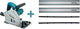 Makita sp6000j1x2 invalcirkelzaag | 2 geleiderails + koppelstukken | 1300w 165mm - sp6000j1x2