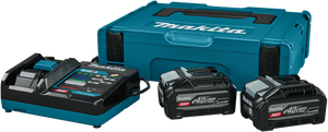 Makita 1911b9-4 | xgt startset 40v max in mbox1 (2x 4.0ah bl4040f accu + dc40ra snellader) - 1911b9-4