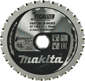 Makita accessoires makita zaagblad ffcut 136x20x1,1 30t 0g - b-69303