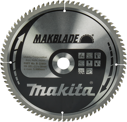 Afbeelding laden in galerijviewer, Makita accessoires makita zaagblad hout 305x30x2.3 80t 5g - b-32851
