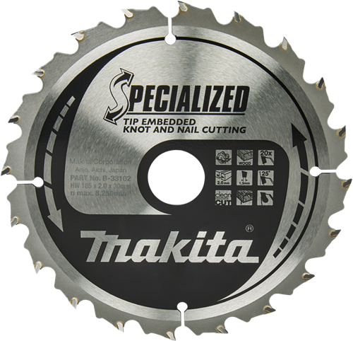 Makita accessoires makita zaagblad tipe 185x30x2,0 20t 25g - b-33102