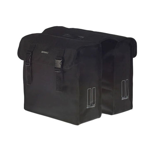 Basil Mara XL dubbele fietstas - 35L - waterafstotend - reflecterend - zwart