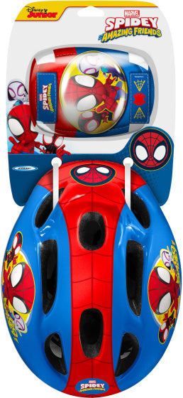 Load image into Gallery viewer, Marvel spidey 5-delige skatebescherming 50-56 cm rood blauw maat s
