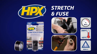 Hpx stretch fuse zelfvulkaniserende tape | rood | 25mm x 3m - so2503 | 6 stuks so2503