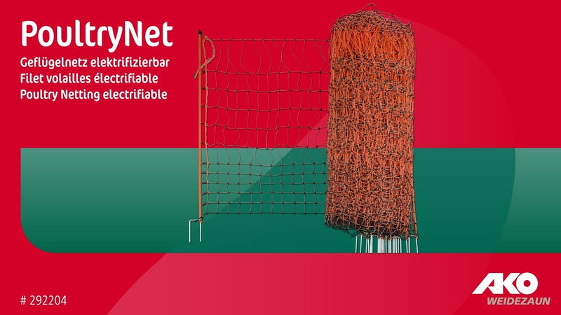 Load image into Gallery viewer, Ako producten kippennet 112cm 50m dubbele pen oranje
