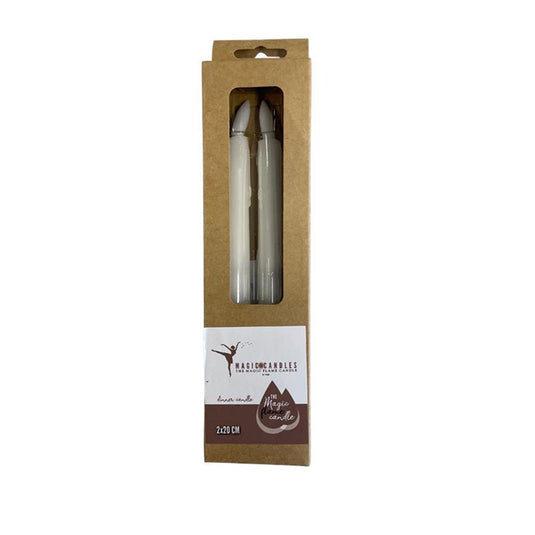 Magic flame candles led diner druip 20cm wit set a 2