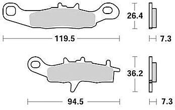 Trw remblokken mcb 697 brake pad mcb 697 rsi sint.metal offr.rac.