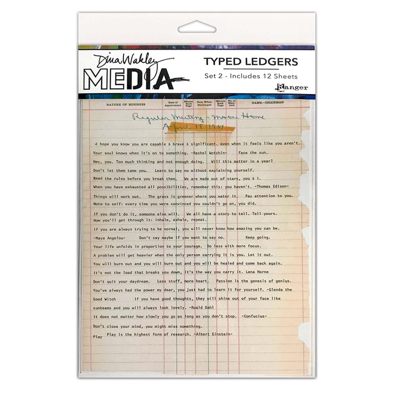 Load image into Gallery viewer, Ranger ink ranger • dina wakley media typed ledgers set 2 12sheets
