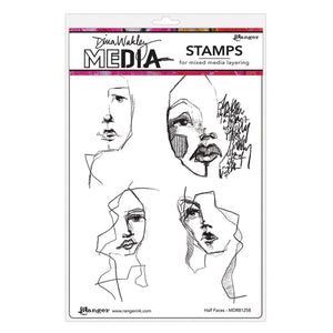 Ranger ink ranger • dina wakley media cling stamps half faces