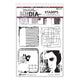 Ranger ink ranger • dina wakley media cling stamps squared up 6pcs