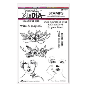 Ranger ink ranger • dina wakley media cling stamps flower crowns