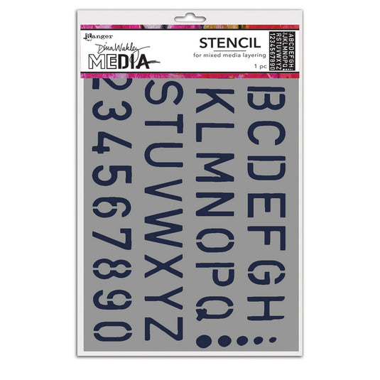 Ranger ink ranger • dina wakley media cling stencil school style alpha