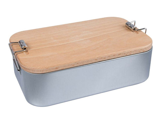 Memo lunchbox 2 in 1 - met beukenhouten deksel snijplank