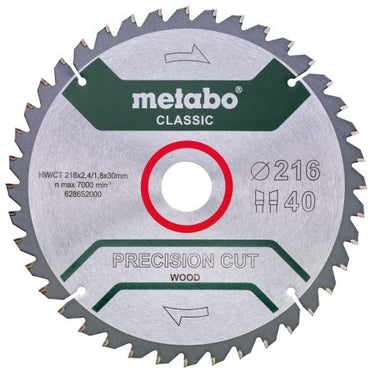 Metabo accessoires cirkelzaagblad | precision cut classic | 216x30mm | z40 wz 5° neg b - 628652000