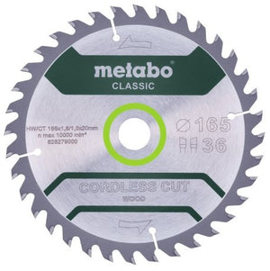 Metabo 628279000 hw ct cirkelzaagblad - 165 x 20 x 36t