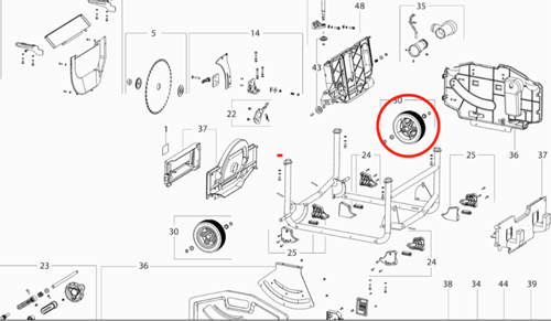 Metabo accessoires reserveonderdeel | wiel t.b.v. ts254 - 316052580