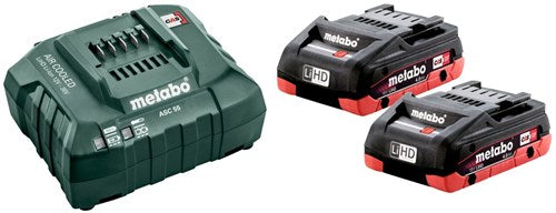 Metabo basis-set 2 x lihd 18v 4.0 ah + lader asc 55 - 685163000