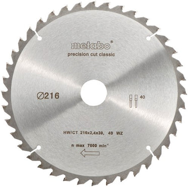 Metabo accessoires metabo cirkelzaagblad precision cut hw ct ø 216 mm, 30t wz22 - 628062000