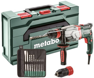 Metabo uhev 2860-2 quick combihamer | 1100w 3.4j + sds-plus-boor- beitelset (10-dlg) - 600713510
