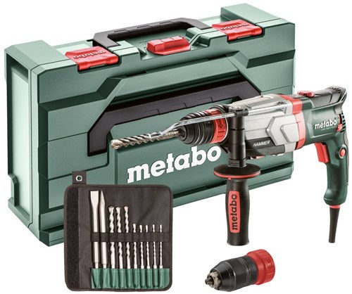 Load image into Gallery viewer, Metabo uhev 2860-2 quick combihamer | 1100w 3.4j + sds-plus-boor- beitelset (10-dlg) - 600713510

