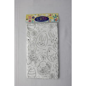 Papieren paastafelkleed om in te kleuren 138x220cm