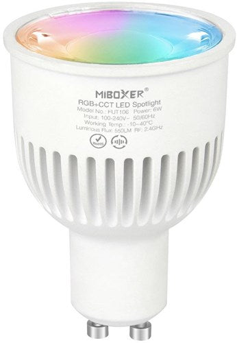 Laden Sie das Bild in Galerie -Viewer, Mi-light miboxer rgb-cct led gu10 6w rf 2.4g - led0211
