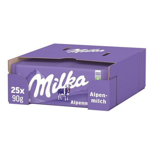 Milka alpenmelk flowpack (25x 90gr)