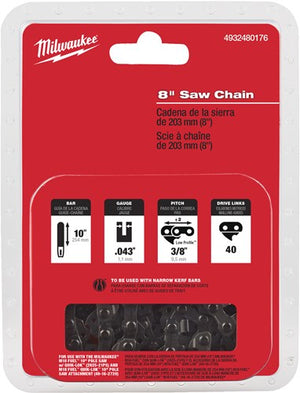Milwaukee 20 cm 8 saw chain 3 8 x 1.1 m18 fhs ketting tbv kettingzaag 20 cm 8 voor m18 fhs20 - 4932480176