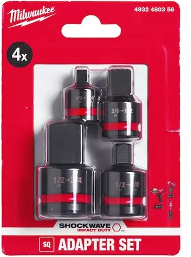 Milwaukee accessoires adapter shockwave hex set-4pc - 4932480356