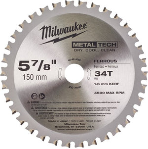 Milwaukee accessoires cirkelzaagblad | f 150 x 20 x 34 | metaal | 34t - 48404080