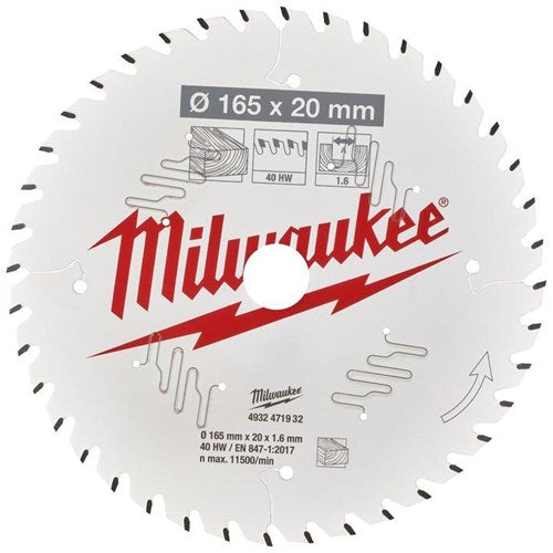 Load image into Gallery viewer, Milwaukee accessoires cirkelzaagblad p w 165x20x1.6x40atb - 4932471932

