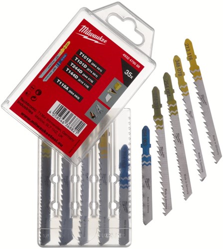 Load image into Gallery viewer, Milwaukee accessoires decoupeerzaagbladenset | hout en metaal | 35 stuks - 4932479088
