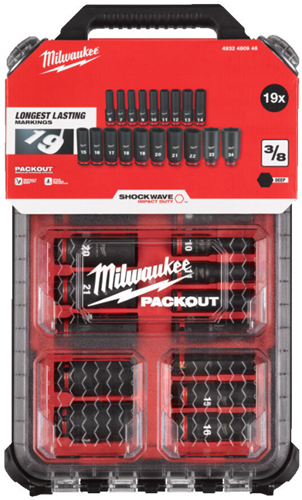 Load image into Gallery viewer, Milwaukee accessoires doppenset packout™ shockwave™ impact duty (19-delig) - 4932480946
