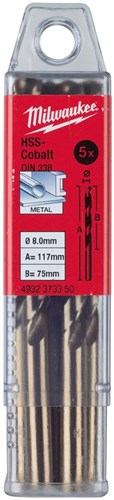 Milwaukee accessoires hss-g co metaalboor 8,5 x 117 mm (5 stuks) - 4932373351