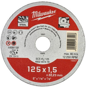 Milwaukee accessoires metaaldoorslijpschijf scs 41 125 (1,5) - 25 stuks - 4932451479