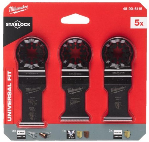 Load image into Gallery viewer, Milwaukee accessoires omt starlock | hout metaal bladenset | 5-delig - 48906115
